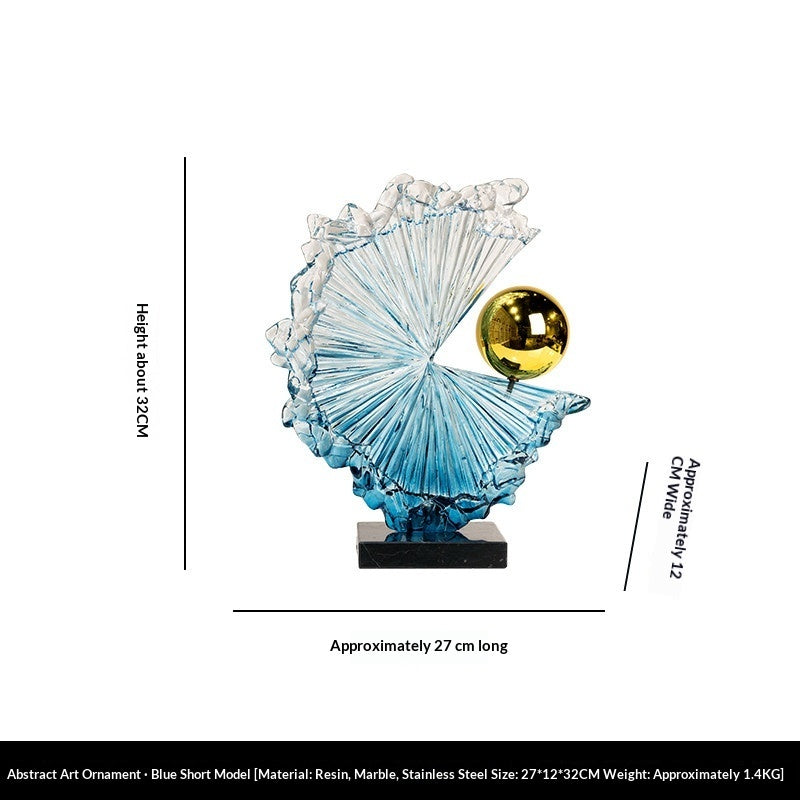 Light-luxury Abstract Fan-shaped Art Decor Piece