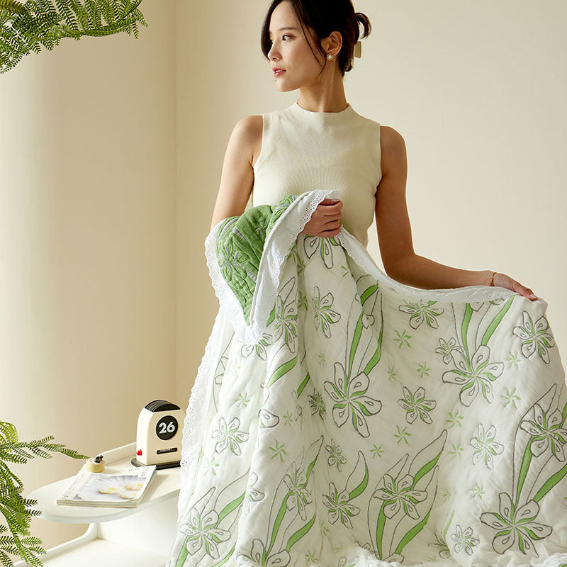 Bamboo fiber blanket summer blanket for breathable lightweight comfort
