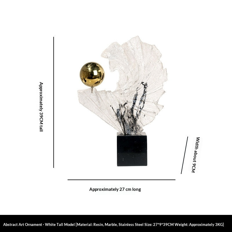 Light-luxury Abstract Fan-shaped Art Decor Piece