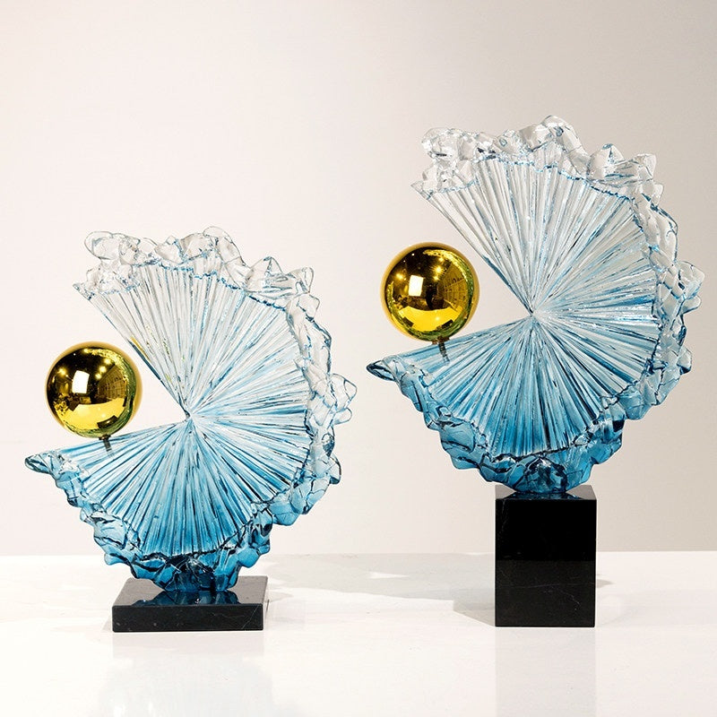 Light-luxury Abstract Fan-shaped Art Decor Piece