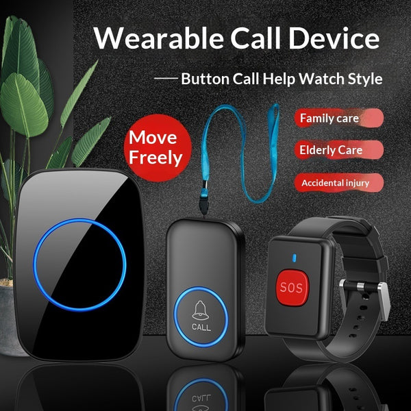 Personal wearable button wireless emergency alert system with receiver