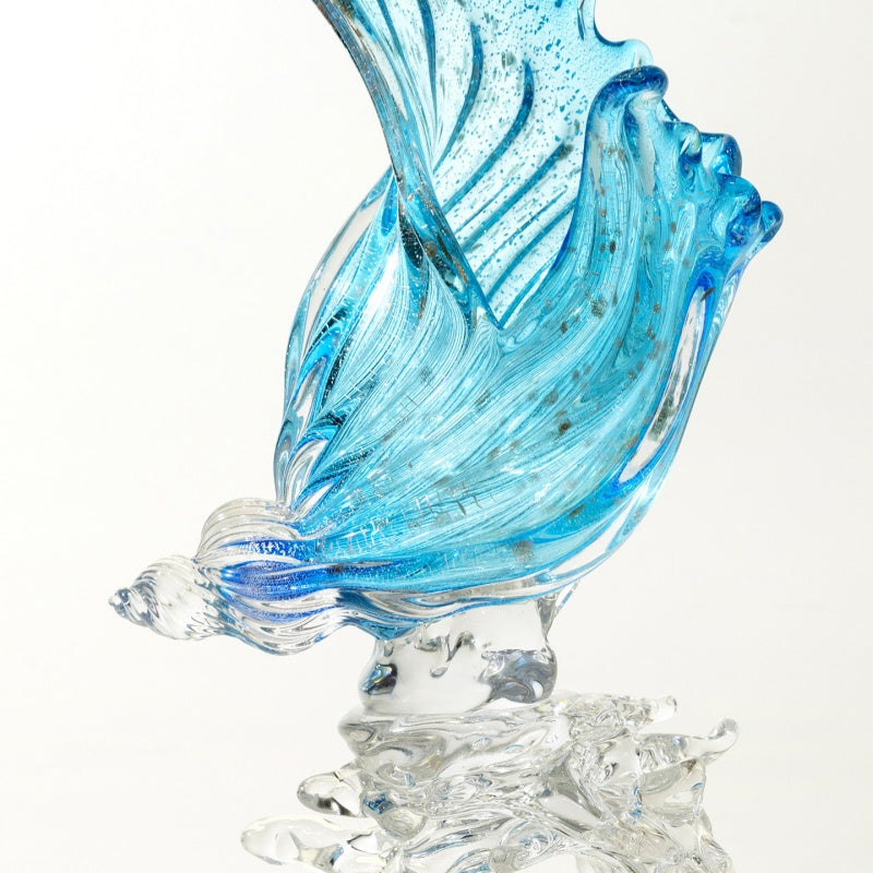 Light-luxury Glass Conch Ornament Wave-inspired Art Decor Piece