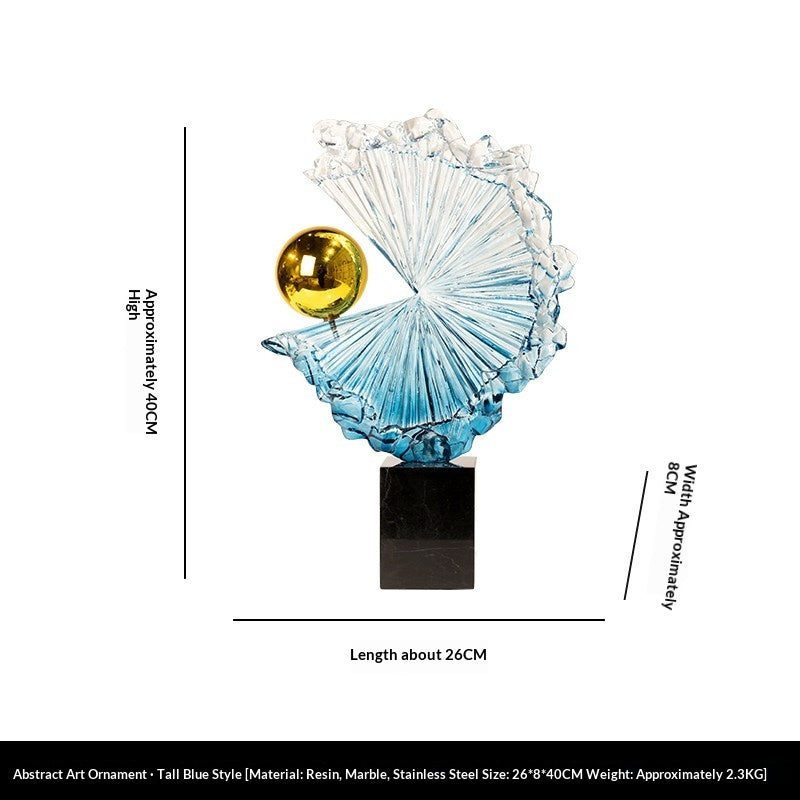 Light-luxury Abstract Fan-shaped Art Decor Piece