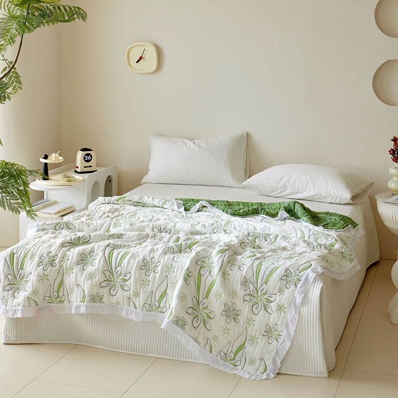 Bamboo fiber blanket summer blanket for breathable lightweight comfort