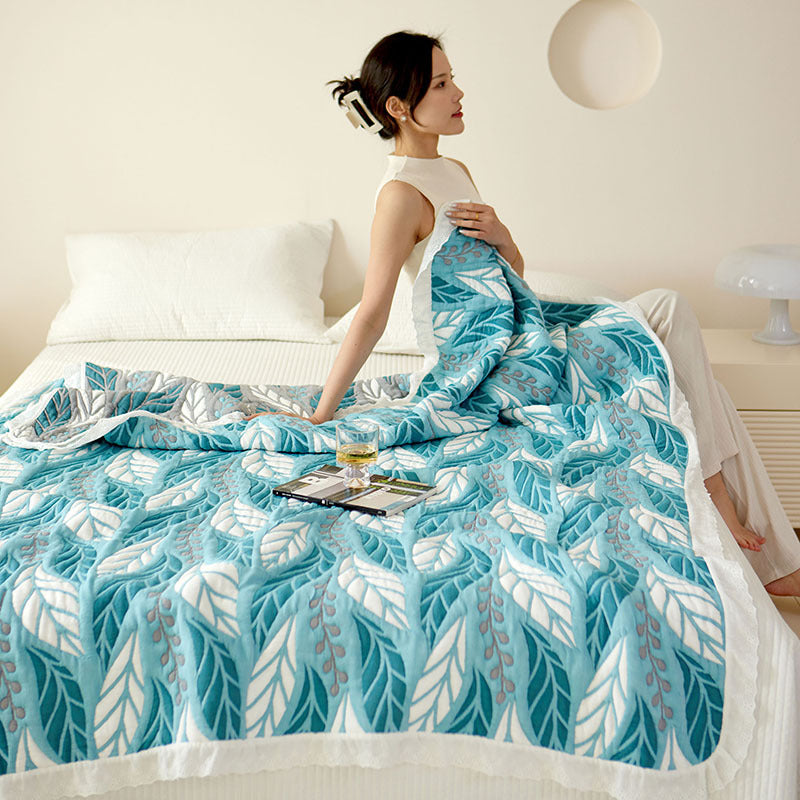 Bamboo fiber blanket summer blanket for breathable lightweight comfort